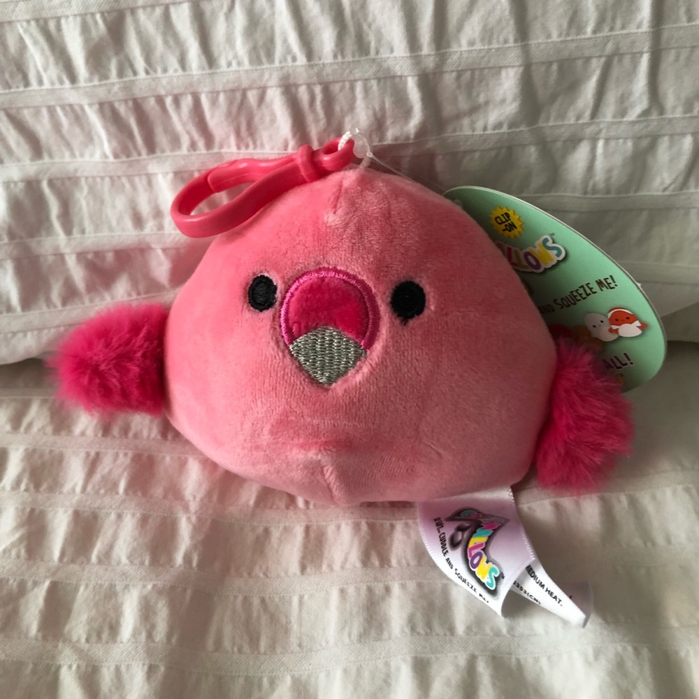 Squishmallow clip-on Cookie the flamingo NWT